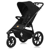 Carucior sport, Lionelo, Azura, Cu 3 roti, Cu baldachin XXL impermeabil, Pliere compacta, Pana la 22 kg, 6-48 luni, Conform cu standardele europene de securitate EN1888-1 si EN1888-2, Negru