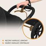 Carucior sport, Lionelo, Azura, Cu 3 roti, Cu baldachin XXL impermeabil, Pliere compacta, Pana la 22 kg, 6-48 luni, Conform cu standardele europene de securitate EN1888-1 si EN1888-2, Negru