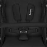 Carucior sport, Lionelo, Azura, Cu 3 roti, Cu baldachin XXL impermeabil, Pliere compacta, Pana la 22 kg, 6-48 luni, Conform cu standardele europene de securitate EN1888-1 si EN1888-2, Negru