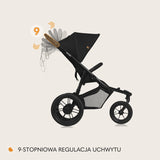 Carucior sport, Lionelo, Azura, Cu 3 roti, Cu baldachin XXL impermeabil, Pliere compacta, Pana la 22 kg, 6-48 luni, Conform cu standardele europene de securitate EN1888-1 si EN1888-2, Negru