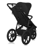 Carucior sport, Lionelo, Azura, Cu 3 roti, Cu baldachin XXL impermeabil, Pliere compacta, Pana la 22 kg, 6-48 luni, Conform cu standardele europene de securitate EN1888-1 si EN1888-2, Negru
