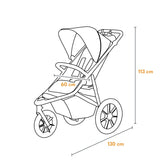 Carucior sport, Lionelo, Azura, Cu 3 roti, Cu baldachin XXL impermeabil, Pliere compacta, Pana la 22 kg, 6-48 luni, Conform cu standardele europene de securitate EN1888-1 si EN1888-2, Negru