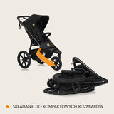 Carucior sport, Lionelo, Azura, Cu 3 roti, Cu baldachin XXL impermeabil, Pliere compacta, Pana la 22 kg, 6-48 luni, Conform cu standardele europene de securitate EN1888-1 si EN1888-2, Negru