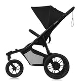 Carucior sport, Lionelo, Azura, Cu 3 roti, Cu baldachin XXL impermeabil, Pliere compacta, Pana la 22 kg, 6-48 luni, Conform cu standardele europene de securitate EN1888-1 si EN1888-2, Negru