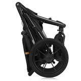 Carucior sport, Lionelo, Azura, Cu 3 roti, Cu baldachin XXL impermeabil, Pliere compacta, Pana la 22 kg, 6-48 luni, Conform cu standardele europene de securitate EN1888-1 si EN1888-2, Negru