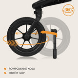 Carucior sport, Lionelo, Azura, Cu 3 roti, Cu baldachin XXL impermeabil, Pliere compacta, Pana la 22 kg, 6-48 luni, Conform cu standardele europene de securitate EN1888-1 si EN1888-2, Negru