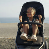 Carucior sport, Lionelo, Azura, Cu 3 roti, Cu baldachin XXL impermeabil, Pliere compacta, Pana la 22 kg, 6-48 luni, Conform cu standardele europene de securitate EN1888-1 si EN1888-2, Negru