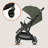 Carucior sport, Lionelo, Bess, Greutate redusa - 7.5 kg, Sustine 22 kg, 6 luni+, Capotina impermeabila, Protectie SPF 50+, Include suport sticla, Pliere cu o singura mana, Compact, Maner pentru transport, Conform cu EN1888-1 si EN1888-2, Verde