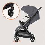 Carucior sport, Lionelo, Bess, Greutate redusa - 7.5 kg, Sustine 22 kg, 6 luni+, Capotina impermeabila, Protectie SPF 50+, Include suport sticla, Pliere cu o singura mana, Compact, Maner pentru transport, Conform cu EN1888-1 si EN1888-2, Gri