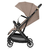Carucior sport, Lionelo, Bess, Greutate redusa - 7.5 kg, Sustine 22 kg, 6 luni+, Capotina impermeabila, Protectie SPF 50+, Include suport sticla, Pliere cu o singura mana, Compact, Maner pentru transport, Conform cu EN1888-1 si EN1888-2, Bej