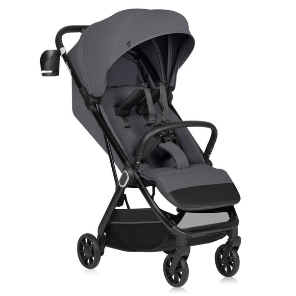 Carucior sport, Lionelo, Bess, Greutate redusa - 7.5 kg, Sustine 22 kg, 6 luni+, Capotina impermeabila, Protectie SPF 50+, Include suport sticla, Pliere cu o singura mana, Compact, Maner pentru transport, Conform cu EN1888-1 si EN1888-2, Gri