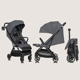 Carucior sport, Lionelo, Bess, Greutate redusa - 7.5 kg, Sustine 22 kg, 6 luni+, Capotina impermeabila, Protectie SPF 50+, Include suport sticla, Pliere cu o singura mana, Compact, Maner pentru transport, Conform cu EN1888-1 si EN1888-2, Gri