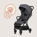 Carucior sport, Lionelo, Bess, Greutate redusa - 7.5 kg, Sustine 22 kg, 6 luni+, Capotina impermeabila, Protectie SPF 50+, Include suport sticla, Pliere cu o singura mana, Compact, Maner pentru transport, Conform cu EN1888-1 si EN1888-2, Gri