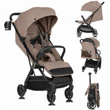 Carucior sport, Lionelo, Bess, Greutate redusa - 7.5 kg, Sustine 22 kg, 6 luni+, Capotina impermeabila, Protectie SPF 50+, Include suport sticla, Pliere cu o singura mana, Compact, Maner pentru transport, Conform cu EN1888-1 si EN1888-2, Bej