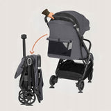 Carucior sport, Lionelo, Bess, Greutate redusa - 7.5 kg, Sustine 22 kg, 6 luni+, Capotina impermeabila, Protectie SPF 50+, Include suport sticla, Pliere cu o singura mana, Compact, Maner pentru transport, Conform cu EN1888-1 si EN1888-2, Gri