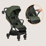 Carucior sport, Lionelo, Bess, Greutate redusa - 7.5 kg, Sustine 22 kg, 6 luni+, Capotina impermeabila, Protectie SPF 50+, Include suport sticla, Pliere cu o singura mana, Compact, Maner pentru transport, Conform cu EN1888-1 si EN1888-2, Verde