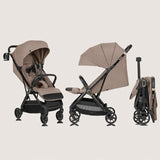 Carucior sport, Lionelo, Bess, Greutate redusa - 7.5 kg, Sustine 22 kg, 6 luni+, Capotina impermeabila, Protectie SPF 50+, Include suport sticla, Pliere cu o singura mana, Compact, Maner pentru transport, Conform cu EN1888-1 si EN1888-2, Bej