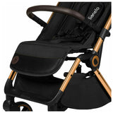 Carucior sport, Lionelo, Cloe, Cu accesorii, Cadru din aluminiu, Pana la 22 kg, Usor, Pliere compacta pentru avion, cu o singura mana, Ideal pentru toate tipurile de suprafete, 6 luni+, Black Onyx