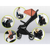 Carucior sport, Lionelo, Cloe, Cu accesorii, Cadru din aluminiu, Pana la 22 kg, Usor, Pliere compacta pentru avion, cu o singura mana, Ideal pentru toate tipurile de suprafete, 6 luni+, Gri