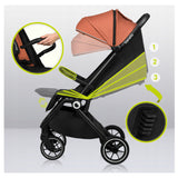 Carucior sport, Lionelo, Cloe, Cu accesorii, Cadru din aluminiu, Pana la 22 kg, Usor, Pliere compacta pentru avion, cu o singura mana, Ideal pentru toate tipurile de suprafete, 6 luni+, Gri