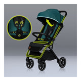 Carucior sport, Lionelo, Cloe, Cu accesorii, Cadru din aluminiu, Pana la 22 kg, Usor, Pliere compacta pentru avion, cu o singura mana, Ideal pentru toate tipurile de suprafete, 6 luni+, Verde Smarald