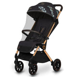 Carucior sport, Lionelo, Cloe, Golden Moments, Editie limitata, Cu accesorii, Cadru din aluminiu, Pana la 22 kg, Usor, Pliere compacta pentru avion, cu o singura mana, Ideal pentru toate tipurile de suprafete, 6 luni+, Negru