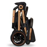 Carucior sport, Lionelo, Cloe, Golden Moments, Editie limitata, Cu accesorii, Cadru din aluminiu, Pana la 22 kg, Usor, Pliere compacta pentru avion, cu o singura mana, Ideal pentru toate tipurile de suprafete, 6 luni+, Negru