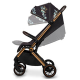 Carucior sport, Lionelo, Cloe, Golden Moments, Editie limitata, Cu accesorii, Cadru din aluminiu, Pana la 22 kg, Usor, Pliere compacta pentru avion, cu o singura mana, Ideal pentru toate tipurile de suprafete, 6 luni+, Negru
