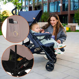 Carucior sport, Lionelo, Elia, Cu plasa de tantari, Suport de picioare reglabil, Spatar ajustabil in 4 pozitii, Capotina XXL, Pliere tip umbrela, Capacitate 15 kg, 6 luni+, EN 1888, Bej Taupe