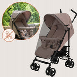 Carucior sport, Lionelo, Elia, Cu plasa de tantari, Suport de picioare reglabil, Spatar ajustabil in 4 pozitii, Capotina XXL, Pliere tip umbrela, Capacitate 15 kg, 6 luni+, EN 1888, Bej Taupe