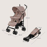 Carucior sport, Lionelo, Elia, Cu plasa de tantari, Suport de picioare reglabil, Spatar ajustabil in 4 pozitii, Capotina XXL, Pliere tip umbrela, Capacitate 15 kg, 6 luni+, EN 1888, Bej Taupe