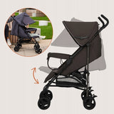 Carucior sport, Lionelo, Elia, Cu plasa de tantari, Suport de picioare reglabil, Spatar ajustabil in 4 pozitii, Capotina XXL, Pliere tip umbrela, Capacitate 15 kg, 6 luni+, EN 1888, Maro