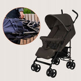 Carucior sport, Lionelo, Elia, Cu plasa de tantari, Suport de picioare reglabil, Spatar ajustabil in 4 pozitii, Capotina XXL, Pliere tip umbrela, Capacitate 15 kg, 6 luni+, EN 1888, Maro