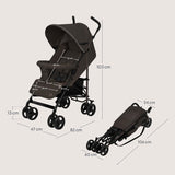 Carucior sport, Lionelo, Elia, Cu plasa de tantari, Suport de picioare reglabil, Spatar ajustabil in 4 pozitii, Capotina XXL, Pliere tip umbrela, Capacitate 15 kg, 6 luni+, EN 1888, Maro