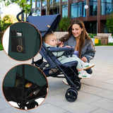 Carucior sport, Lionelo, Elia, Cu plasa de tantari, Suport de picioare reglabil, Spatar ajustabil in 4 pozitii, Capotina XXL, Pliere tip umbrela, Capacitate 15 kg, 6 luni+, EN 1888, Verde grafit