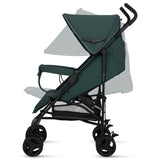 Carucior sport, Lionelo, Elia, Cu plasa de tantari, Suport de picioare reglabil, Spatar ajustabil in 4 pozitii, Capotina XXL, Pliere tip umbrela, Capacitate 15 kg, 6 luni+, EN 1888, Verde grafit