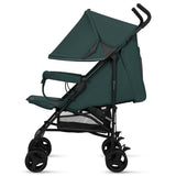 Carucior sport, Lionelo, Elia, Cu plasa de tantari, Suport de picioare reglabil, Spatar ajustabil in 4 pozitii, Capotina XXL, Pliere tip umbrela, Capacitate 15 kg, 6 luni+, EN 1888, Verde grafit