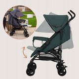 Carucior sport, Lionelo, Elia, Cu plasa de tantari, Suport de picioare reglabil, Spatar ajustabil in 4 pozitii, Capotina XXL, Pliere tip umbrela, Capacitate 15 kg, 6 luni+, EN 1888, Verde grafit