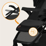 Carucior sport, Lionelo, Emma One, Cu tavita, Suport pahar, Plasa de tantari, Roti EVA, Maner reglabil, Pana la 22 kg, 6 luni+, Conform cu EN1888-1, Gri