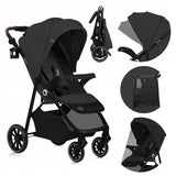 Carucior sport, Lionelo, Emma One, Cu tavita, Suport pahar, Plasa de tantari, Roti EVA, Maner reglabil, Pana la 22 kg, 6 luni+, Conform cu EN1888-1, Gri