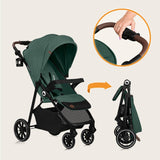 Carucior sport, Lionelo, Emma One, Cu tavita, Suport pahar, Plasa de tantari, Roti EVA, Maner reglabil, Pana la 22 kg, 6 luni+, Conform cu EN1888-1, Verde