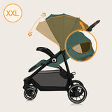 Carucior sport, Lionelo, Emma One, Cu tavita, Suport pahar, Plasa de tantari, Roti EVA, Maner reglabil, Pana la 22 kg, 6 luni+, Conform cu EN1888-1, Verde