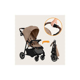 Carucior sport, Lionelo, Emma One, Cu tavita, Suport pahar, Plasa de tantari, Roti EVA, Maner reglabil, Pana la 22 kg, 6 luni+, Conform cu EN1888-1, Bej