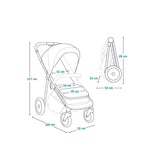 Carucior sport, Lionelo, Emma One, Cu tavita, Suport pahar, Plasa de tantari, Roti EVA, Maner reglabil, Pana la 22 kg, 6 luni+, Conform cu EN1888-1, Bej