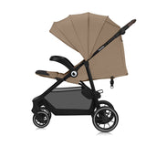 Carucior sport, Lionelo, Emma One, Cu tavita, Suport pahar, Plasa de tantari, Roti EVA, Maner reglabil, Pana la 22 kg, 6 luni+, Conform cu EN1888-1, Bej