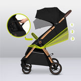 Carucior sport, Lionelo, Ingrid, Capotina impermeabila cu filtru UPF50+, Pana la 22 Kg, Spatar reglabil in 3 pozitii, Include suport pahar si plasa de tantari, Sistem pentru pliere automata, 6 luni+, Negru