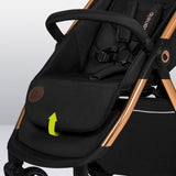 Carucior sport, Lionelo, Ingrid, Capotina impermeabila cu filtru UPF50+, Pana la 22 Kg, Spatar reglabil in 3 pozitii, Include suport pahar si plasa de tantari, Sistem pentru pliere automata, 6 luni+, Negru