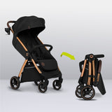 Carucior sport, Lionelo, Ingrid, Capotina impermeabila cu filtru UPF50+, Pana la 22 Kg, Spatar reglabil in 3 pozitii, Include suport pahar si plasa de tantari, Sistem pentru pliere automata, 6 luni+, Negru