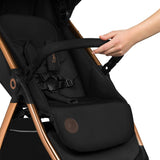 Carucior sport, Lionelo, Ingrid, Capotina impermeabila cu filtru UPF50+, Pana la 22 Kg, Spatar reglabil in 3 pozitii, Include suport pahar si plasa de tantari, Sistem pentru pliere automata, 6 luni+, Negru