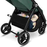 Carucior sport, Lionelo, Ingrid, Capotina impermeabila cu filtru UPF50+, Pana la 22 Kg, Spatar reglabil in 3 pozitii, Include suport pahar si plasa de tantari, Sistem pentru pliere automata, 6 luni+, Verde